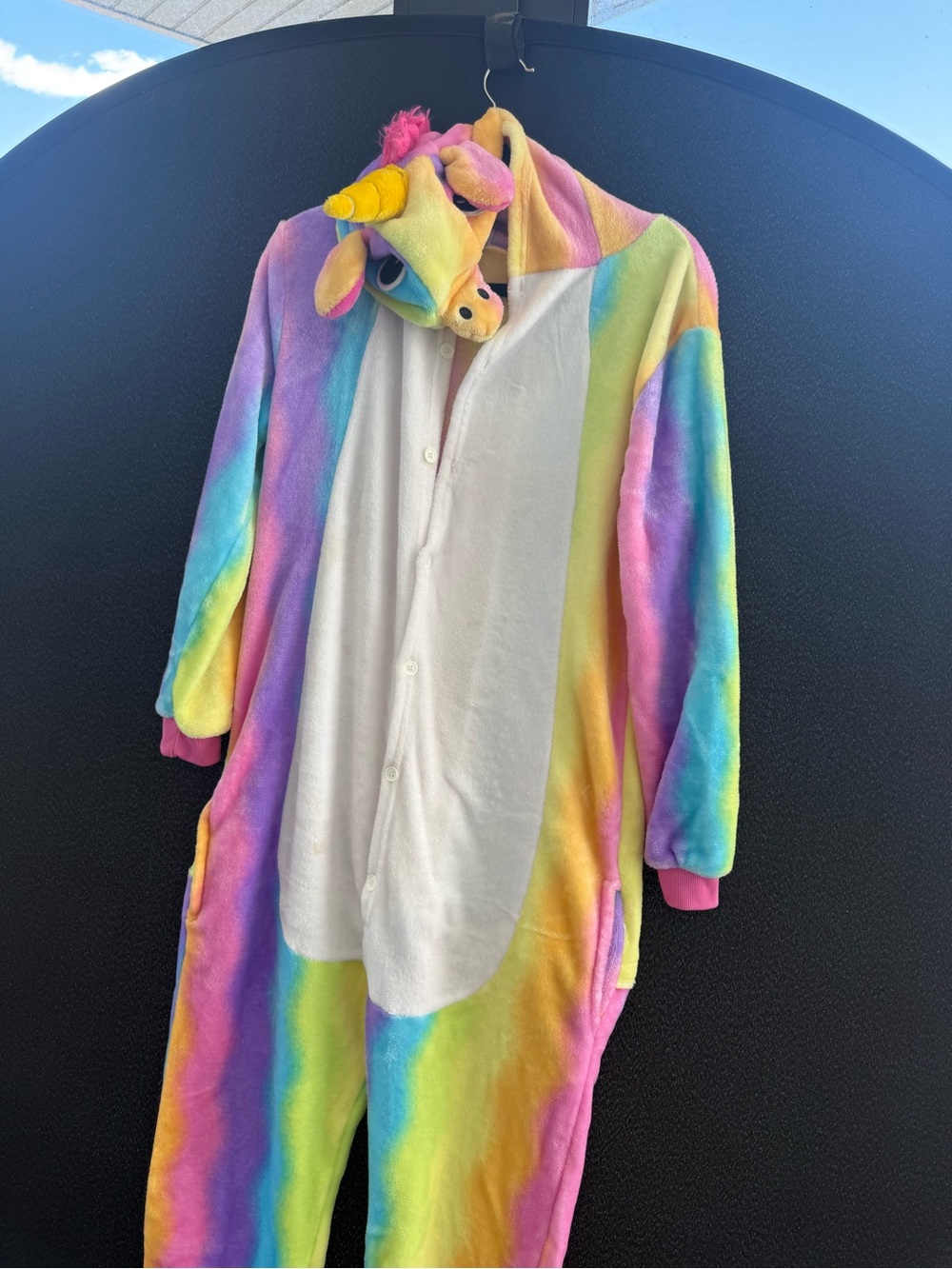 Rainbow Unicorn Onesie - Multicolor Plush Pajamas